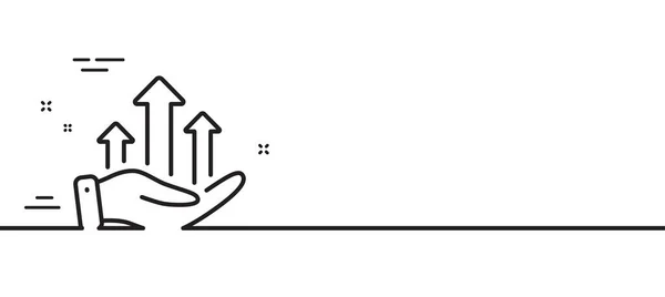 Ikona Linii Wykresu Wzrostu Znak Zysku Symbol Inwestycyjny Minimalne Tło — Wektor stockowy