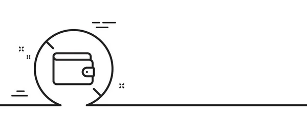 Brieftaschensymbol Geldbeutel Unterschreiben Kein Bargeld Erlaubt Symbol Minimale Zeilenillustration Hintergrund — Stockvektor