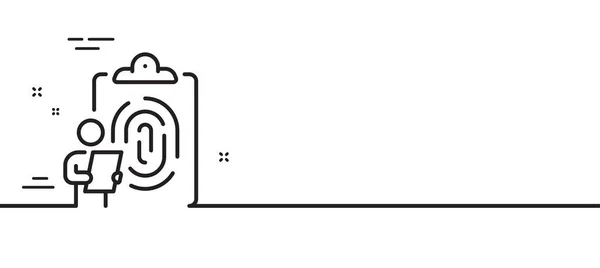 Icono Línea Del Portapapeles Signo Escaneo Huellas Digitales Símbolo Identidad — Archivo Imágenes Vectoriales