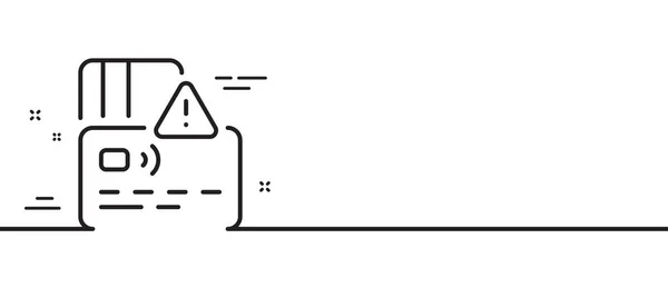 Kreditkartensymbol Zahlungszeichen Für Bankgeld Bargeldloses Bezahlsymbol Minimale Zeilenillustration Hintergrund Banner — Stockvektor