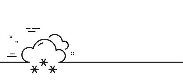 Previsioni Meteo Neve Icona Linea Nuvole Con Segno Fiocco Neve — Vettoriale Stock