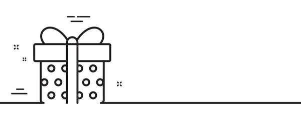 Icône Ligne Boîte Cadeau Signe Présent Vente Anniversaire Shopping Symbole — Image vectorielle
