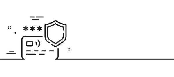 Icône Ligne Protection Paiement Carte Crédit Signe Sécurisé Symbole Défense — Image vectorielle