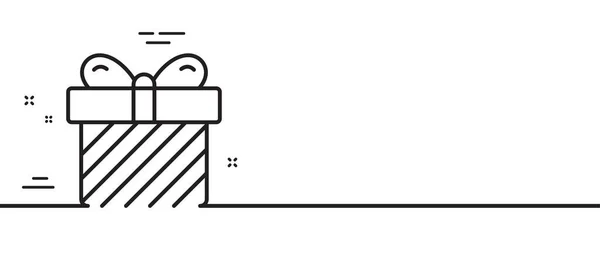 Icône Ligne Boîte Cadeau Signe Présent Vente Anniversaire Shopping Symbole — Image vectorielle
