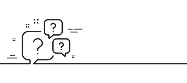 Question Bulles Ligne Icône Demande Aide Symbole Questionnaire Faq Illustration — Image vectorielle