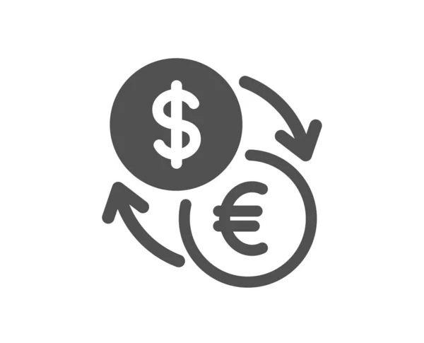 Valutaväxlingsikon Dollar Till Euro Pengar Tecken Konvertera Valutasymbolen Klassisk Platt — Stock vektor