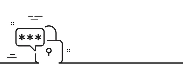 Icono Línea Bloqueo Señal Contraseña Candado Símbolo Pase Seguridad Fondo — Archivo Imágenes Vectoriales