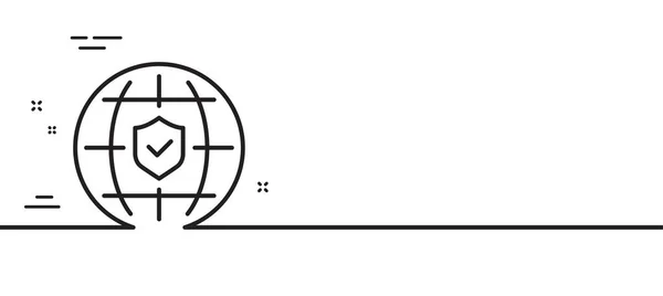 Значок Глобальной Страховой Линии Знак Покрытия Риска Путешествия Символ Защиты — стоковый вектор