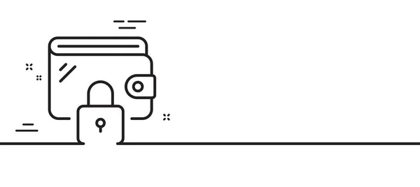 Icône Ligne Portefeuille Porte Monnaie Avec Panneau Verrouillage Symbole Budget — Image vectorielle