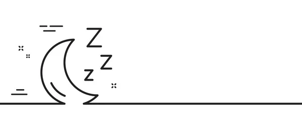 Månlinjerikonen Sömnzzz Skylt Nattmånens Symbol Minimal Linje Illustration Bakgrund Månlinjens — Stock vektor