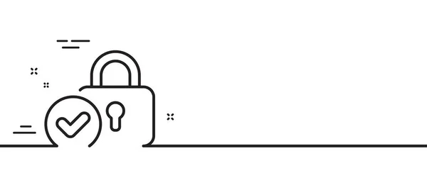 Icono Línea Casillero Verificado Señal Bloqueo Protección Aprobada Símbolo Seguridad — Archivo Imágenes Vectoriales