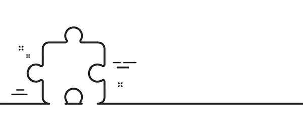 Pusselbitsikonen Jigsaw Spel Form Tecken Affärsstrategi Minimal Linje Illustration Bakgrund — Stock vektor