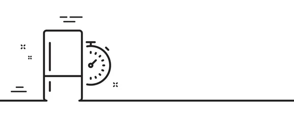 Icône Ligne Minuterie Réfrigérateur Signe Heure Frigo Symbole Stockage Congélateur — Image vectorielle