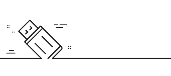 Usbフラッシュドライブラインアイコン メモリースティック記号 ポータブルデータストレージシンボル 最小限の線のイラストの背景 Usbフラッシュラインアイコンパターンバナー ホワイトウェブテンプレートのコンセプト ベクトル — ストックベクタ