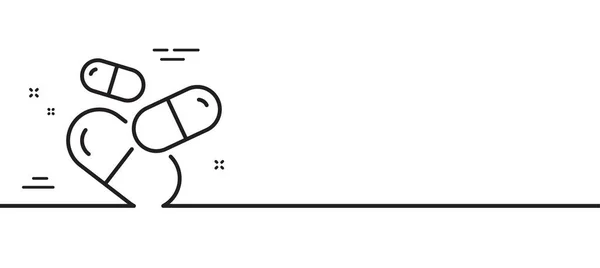 Capsule Pilule Ligne Icône Signes Médicaments Symbole Pharmaceutique Illustration Ligne — Image vectorielle