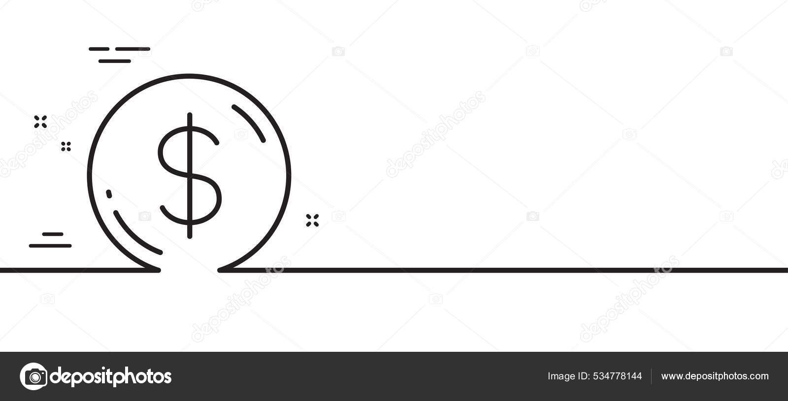 美元货币行图标美元货币符号现金钱币的符号最小线条图解背景美元货币行图标图案横幅白色网络模板的概念图库矢量图©Blankstock 534778144
