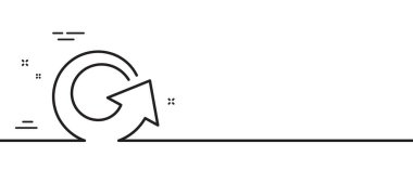 Ok çizgi simgesini yeniden yükle. Arrowhead sembolünü güncelle. Navigasyon işaretçisi işareti. Asgari çizgi çizimi arka planı. Simge desenli pankartı yeniden yükle. Beyaz ağ şablonu konsepti. Vektör