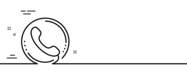 Merkez hat simgesini ara. Telefon destek levhası. Geri bildirim sembolü. Asgari çizgi çizimi arka planı. Merkez hat ikon desenli pankartı ara. Beyaz ağ şablonu konsepti. Vektör