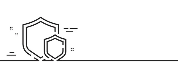 Ikona Čáry Štítů Soukromí Zabezpečeno Symbol Bezpečné Obrany Minimální Čára — Stockový vektor