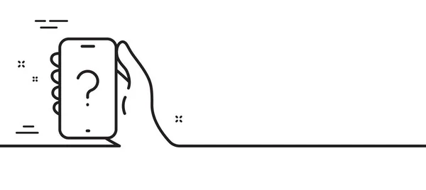 Poser Une Question Téléphone App Ligne Icône Aide Signe Soutien — Image vectorielle