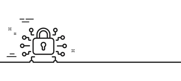Значок Линии Блокировки Безопасности Знак Киберзащиты Персональный Символ Защиты Иллюстрация — стоковый вектор