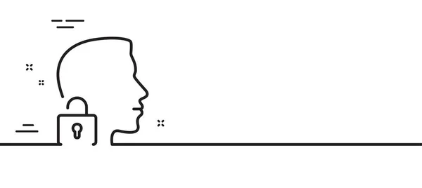 Gesicht Akzeptiert Linie Symbol Zutrittserteilung Zeichen Systemsymbol Freischalten Minimale Zeilenillustration — Stockvektor