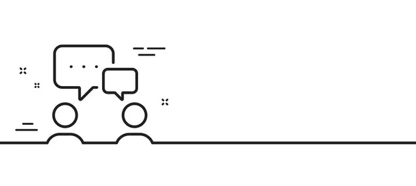 Sohbet Eden Insanlar Semineri Tabelası Görüşmesi Sembolü Asgari Çizgi Çizimi — Stok Vektör