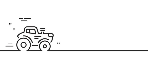 Tractor Transportlijn Icoon Landbouwbedrijf Voertuig Teken Minimale Lijn Illustratie Achtergrond — Stockvector