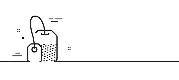 Teebeutel Linie Symbol Heißgetränk Aufbrühen Frühstücksgetränk Minimale Zeilenillustration Hintergrund Teebeutel — Stockvektor