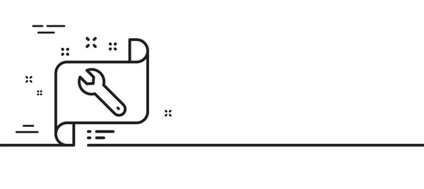 Spanner Icono Línea Herramientas Servicio Reparación Señal Plano Fijar Símbolo — Archivo Imágenes Vectoriales