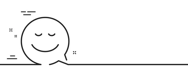 Serietidnings Bubbla Med Smile Line Ikonen Chattkänslomärke Minimal Linje Illustration — Stock vektor