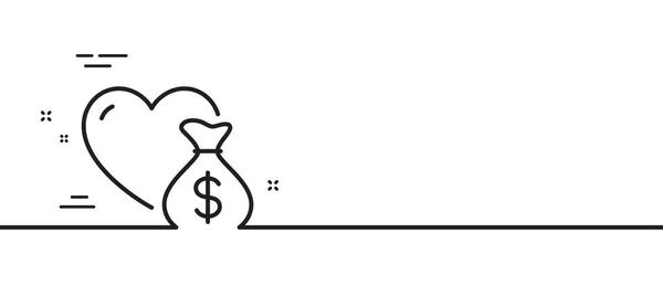 Ícone Linha Doação Sinal Caridade Símbolo Seguro Saúde Fundo Ilustração — Vetor de Stock