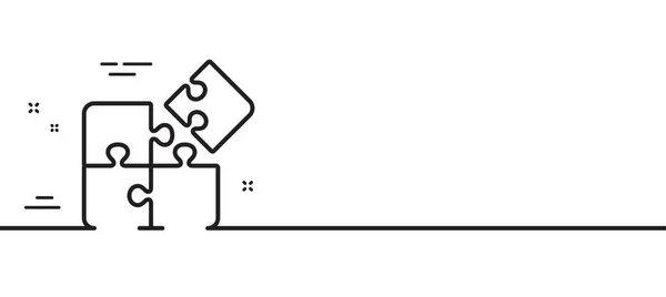 Puzzellijn Icoon Techniek Strategie Teken Minimale Lijn Illustratie Achtergrond Puzzel — Stockvector