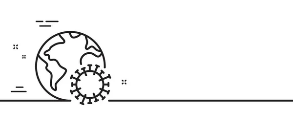 Icona Della Linea Pandemica Coronavirus Segnale Virale Globale Covid Simbolo — Vettoriale Stock