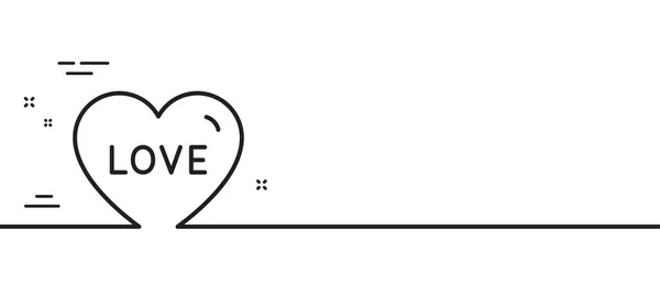 Liebeslinien Ikone Herzensanliegen Valentinstag Symbol Minimale Zeilenillustration Hintergrund Banner Mit — Stockvektor