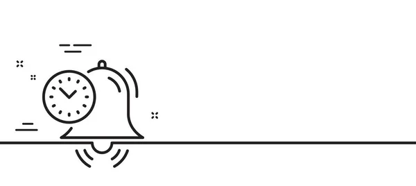 Zeitsystem Symbol Weckerzeichen Uhrensymbol Minimale Zeilenillustration Hintergrund Zeitsymbol Muster Banner — Stockvektor