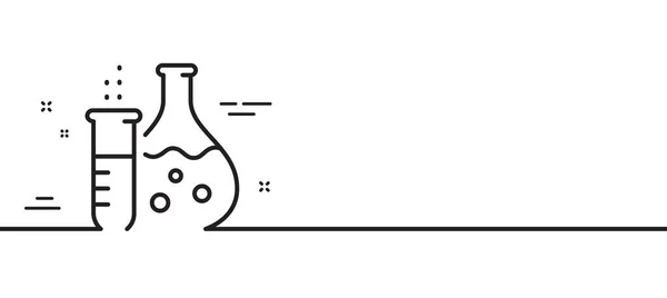 Icône Ligne Fiole Chimie Panneau Laboratoire Symbole Laboratoire Analyse Illustration — Image vectorielle