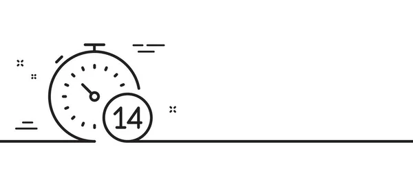 Ikona Linii Czasomierza Znak Okresu Inkubacji Koronawirusów Symbol Samoizolacji Minimalne — Wektor stockowy