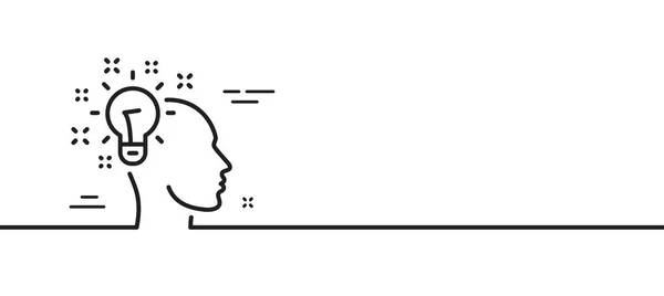 Idea Icono Línea Cabeza Humana Con Letrero Bombilla Símbolo Inspiración — Archivo Imágenes Vectoriales