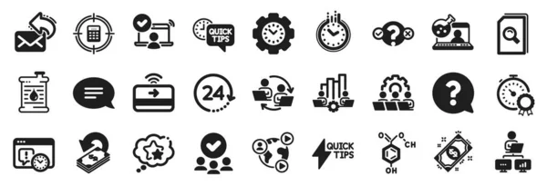 Set Education Icons Cashback Payment Online Chemistry Icons Time Contactless — Stock Vector
