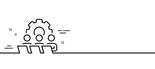 Teamwork Lijn Icoon Teken Afstand Teammedewerkers Symbool Minimale Lijn Illustratie — Stockvector