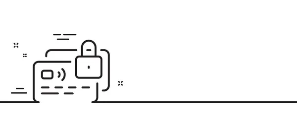 Ícone Linha Cartão Crédito Sinal Pagamento Dinheiro Bancário Bloqueado Símbolo — Vetor de Stock