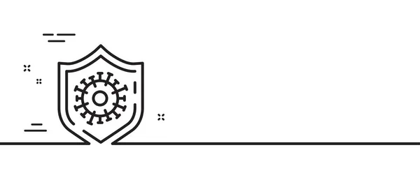 Значок Линии Защиты Коронавируса Признак Пандемического Вируса Ковида Символ Короны — стоковый вектор