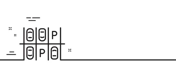 Parkeerplek Lijn Pictogram Parkeerbord Transportsymbool Minimale Lijn Illustratie Achtergrond Parking — Stockvector
