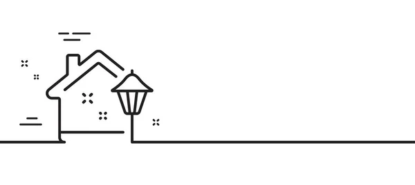 Icona Della Linea Luce Stradale Segnale Lampada Esterno Casa Illuminare — Vettoriale Stock