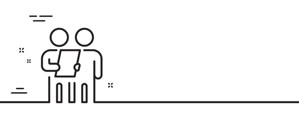 Enkätikonen Undertecknande Kontrakt Symbolen För Avtalsdokument Minimal Linje Illustration Bakgrund — Stock vektor