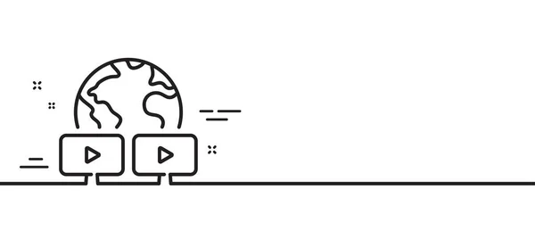 Значок Виртуальной Линии Конференции Онлайн Тренировочный Знак Символ Презентации Видеокоманды — стоковый вектор