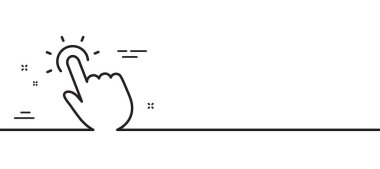 Nokta çizgisi simgesi. Burayı imzalayın. Teknoloji sembolüne dokun. Asgari çizgi çizimi arka planı. Dokunmatik çizgi simge desenli pankart. Beyaz ağ şablonu konsepti. Vektör