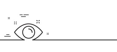 Sağlık göz çizgisi ikonu. Gözcü kliniği tabelası. Optometri görme sembolü. Asgari çizgi çizimi arka planı. Sağlık göz çizgisi simgesi pankartı. Beyaz ağ şablonu konsepti. Vektör