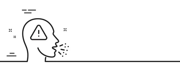 Значок Линии Кашля Симптомы Коронавируса Символ Гриппа Чихания Пневмонии Иллюстрация — стоковый вектор